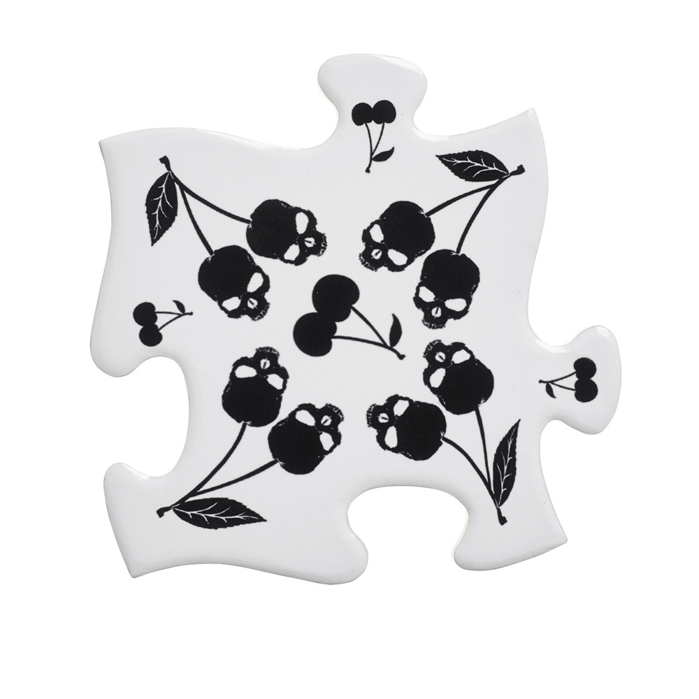 Alchemy - Dead Cherry Puzzle Onderzetter - Set van 4 - Wit